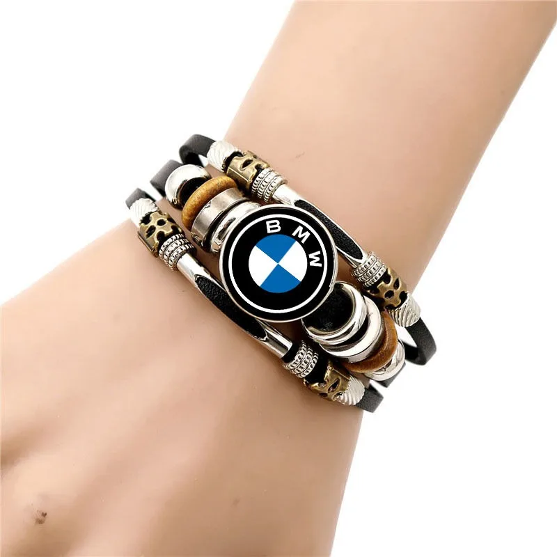 Motorsport leather bracelet – charm detail and bead arrangement