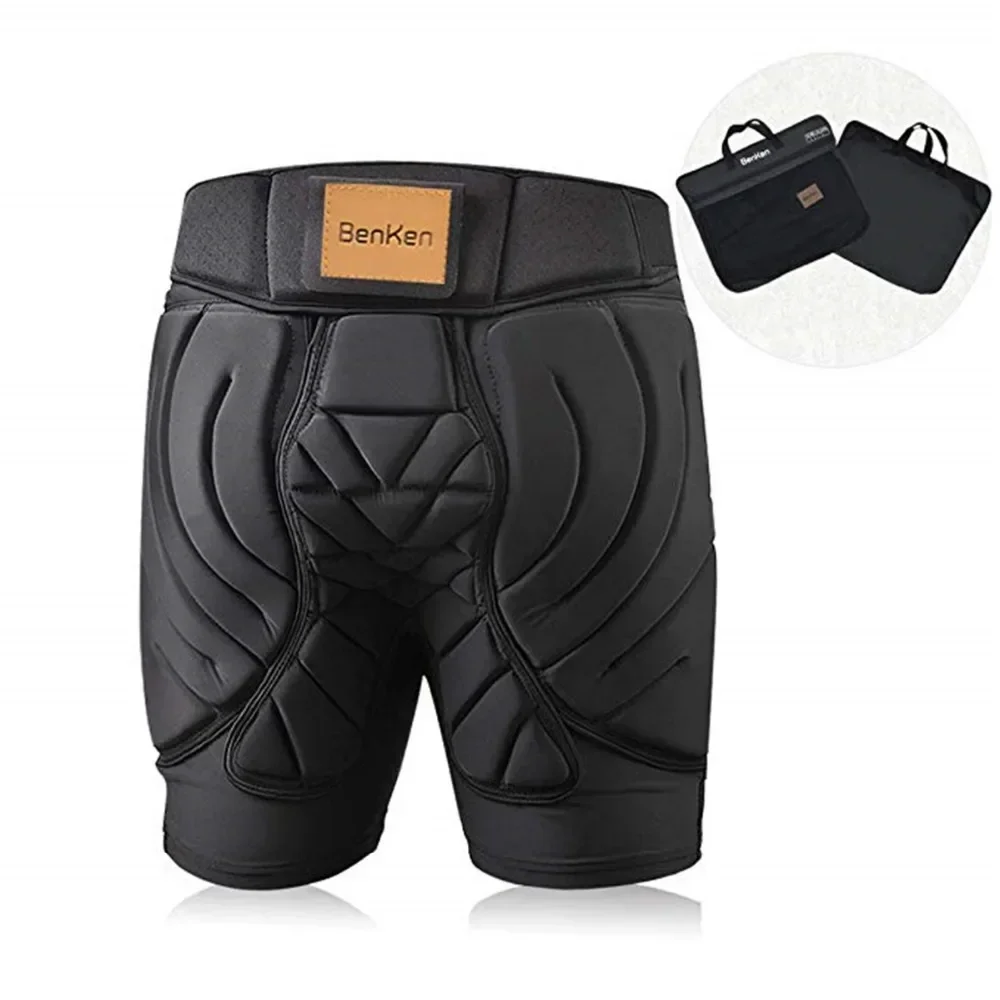 BenKen Skating Ski Butt Pads Snowboarding Impact Shorts Hip Protector for Men Women Protective Tailbone Padded Short Pants