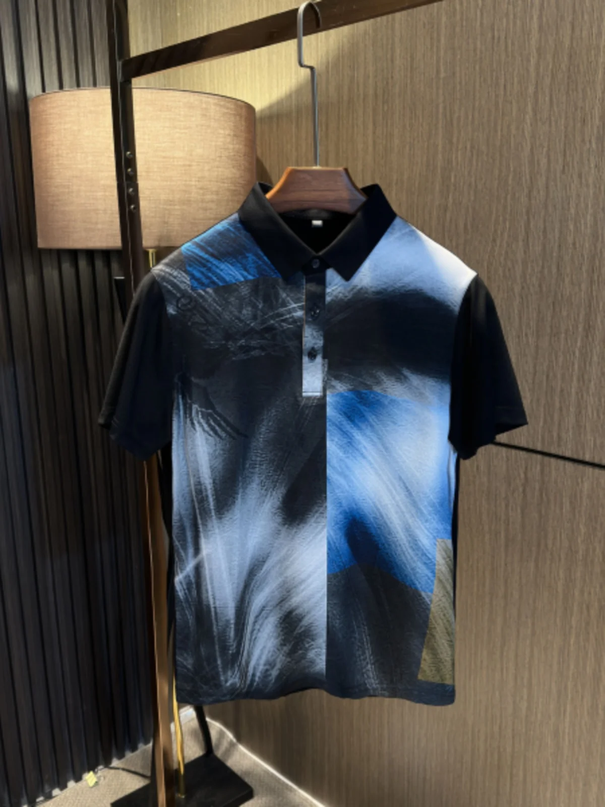 

Мужская футболка с коротким рукавом из шелка с эффектом тай-дай, дышащая, удобная, модная, в городском стиле, с принтом, для повседневной носки