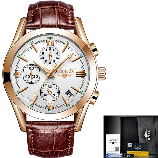 Herren uhren Top-Marke Luxus Militär Quarzuhr Mann Premium Leder wasserdicht Sport Chronograph Uhr Herren uhr