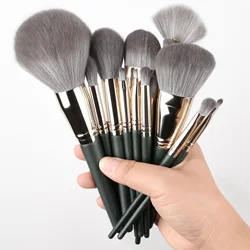 Juego de brochas de maquillaje de 14 piezas: brochas de maquillaje profesionales suaves y esponjosas, herramientas de belleza, brocha para base, brocha multitipo para hacer