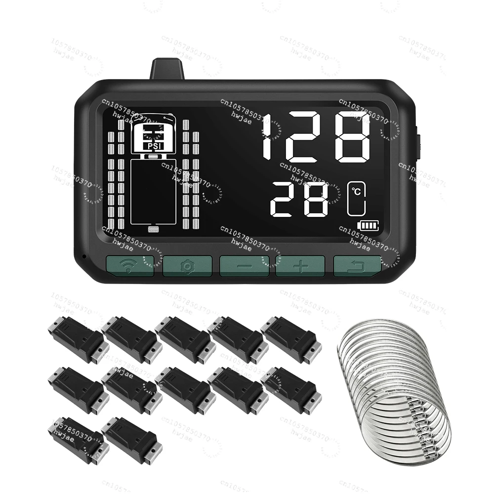 2025 Heavy Duty 12-Wheel Truck and Mine Car TPMS Sensor 433.92Mhz Trailer Tire Pressure Monitoring System Built-in Bundle Sensor