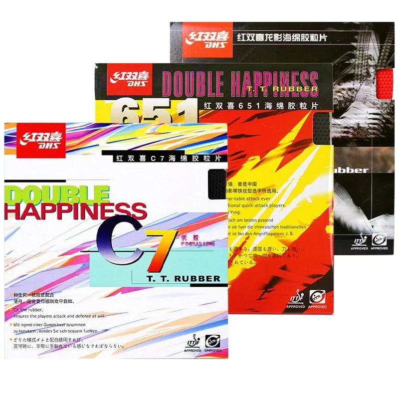 DHS Table Tennis Rubber Pimples-Out C7 651 652 Dragonow Ping Pong Rubber Pips Out Long Pimples Sheet