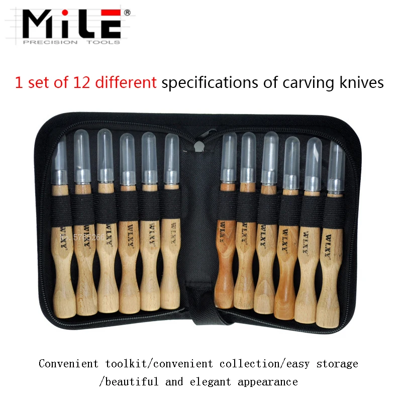 MILE Pack of 12 Carving Knife Handmade Wood Carving Knife Rubber Carving Set Wood Carving Writing Tool Pen Knife Utility Knife