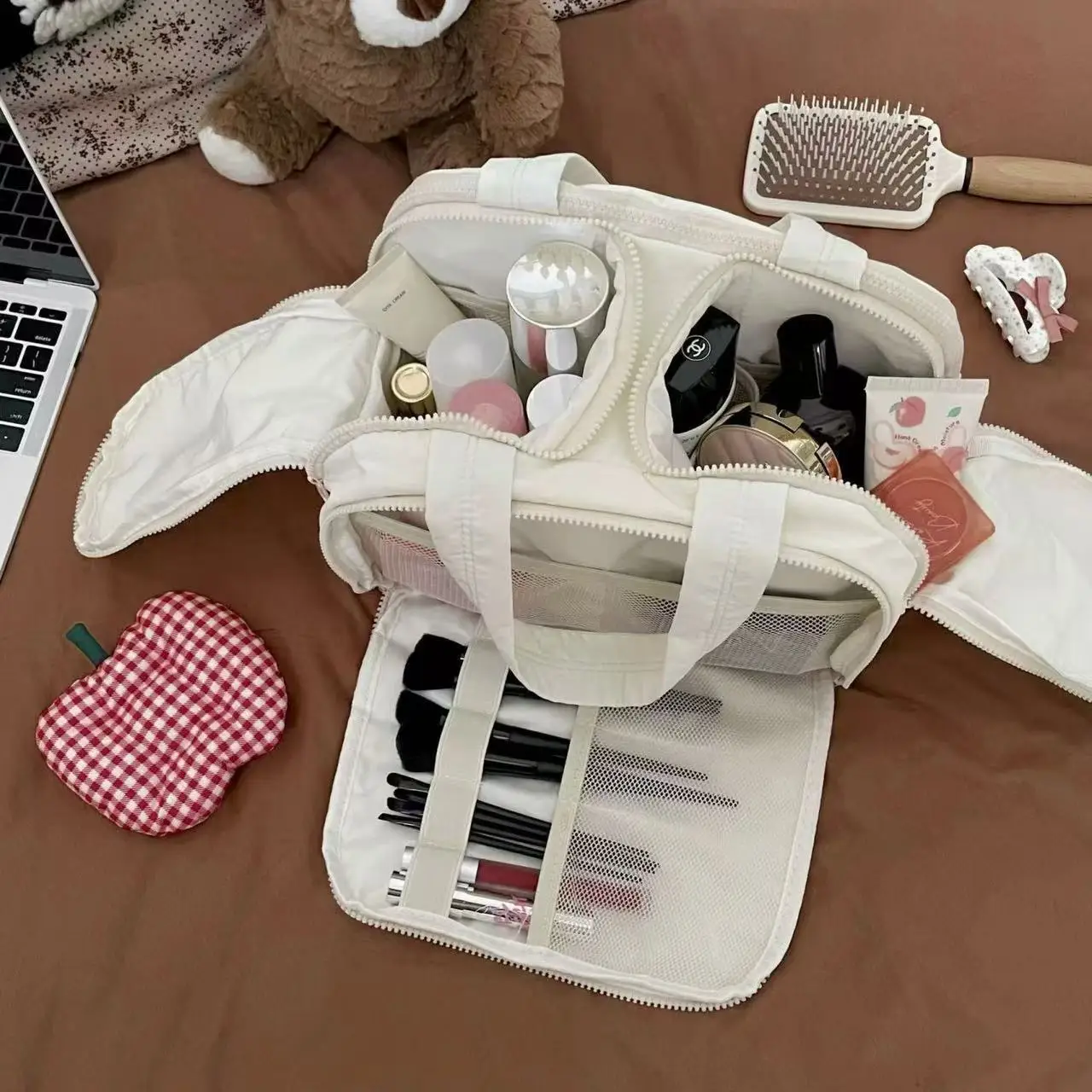 Cosmetic Bag Multifunctional Large Capacity Portable Travel Tote Bag Cosmetic Skin Care Products Partition Storage Wash Bag