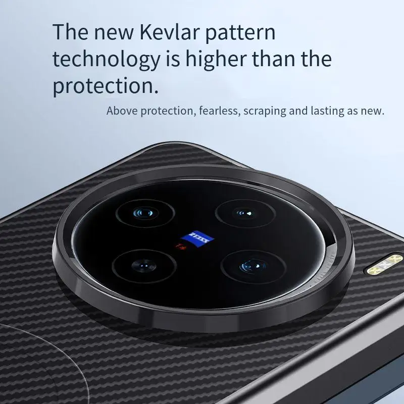 Kevlar pattern Case for VIVO X100 X100S Pro Y300 Pro X100U IQOO 12 Pro NEO 9 9S Pro silicone magnetic Support wireless charging