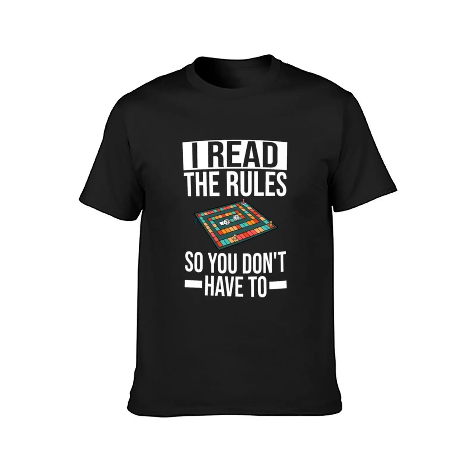 I always read the rules have boardgames T-Shirt plus sizes korean fashion mens graphic t-shirts hip hop