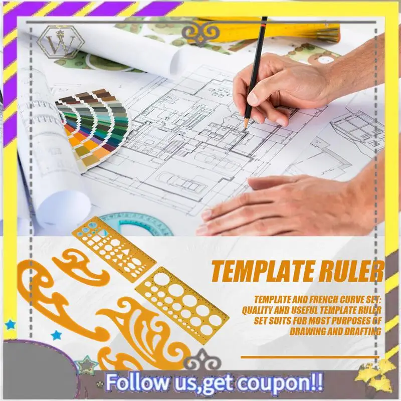 New 6 Pieces French Curve And Template Ruler Set Drawing Template Tool Circle Templates For Personal Drawing And Drafting