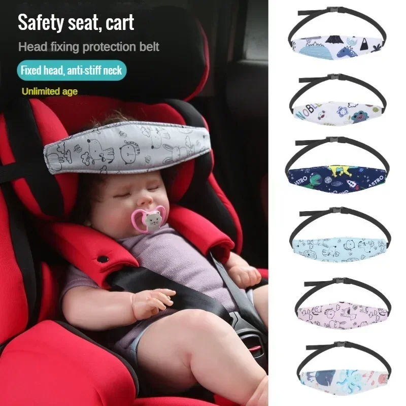 Baby Carseat Head Support Adjustable Infant Stroller Neck Relief Strap Pillow Fastening Belt Headrest Toddler Sleep Positioner