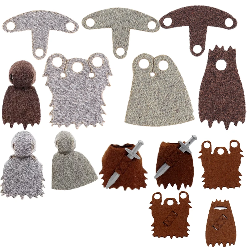 Medieval Castle Soldier Figure Building Block MOC Accessory Viking Beard Magic Hat Bow Tie Scabbard Cloak Cape Toys Gifts Bricks