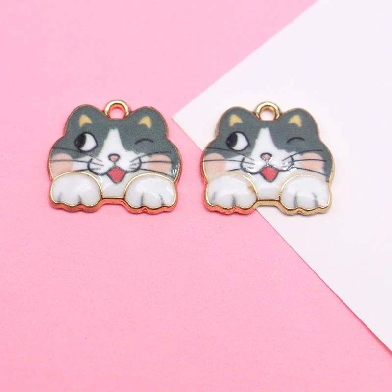 10pcs Cute Cat Metal Charms For Jewelry Making DIY Necklaces Earrings Bracelets Handmade Jewelry Findings Pendants Accessories