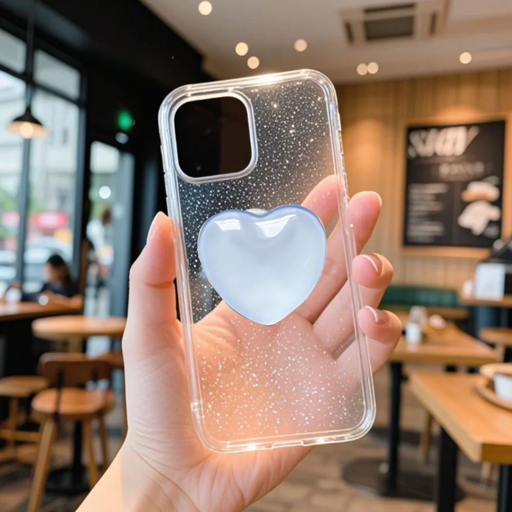 

3D Stained Glass Crystal Ball Phone Holder Heart Retractable Finger Grip Tok Stand For iPhone For Samsung Universal Bracket