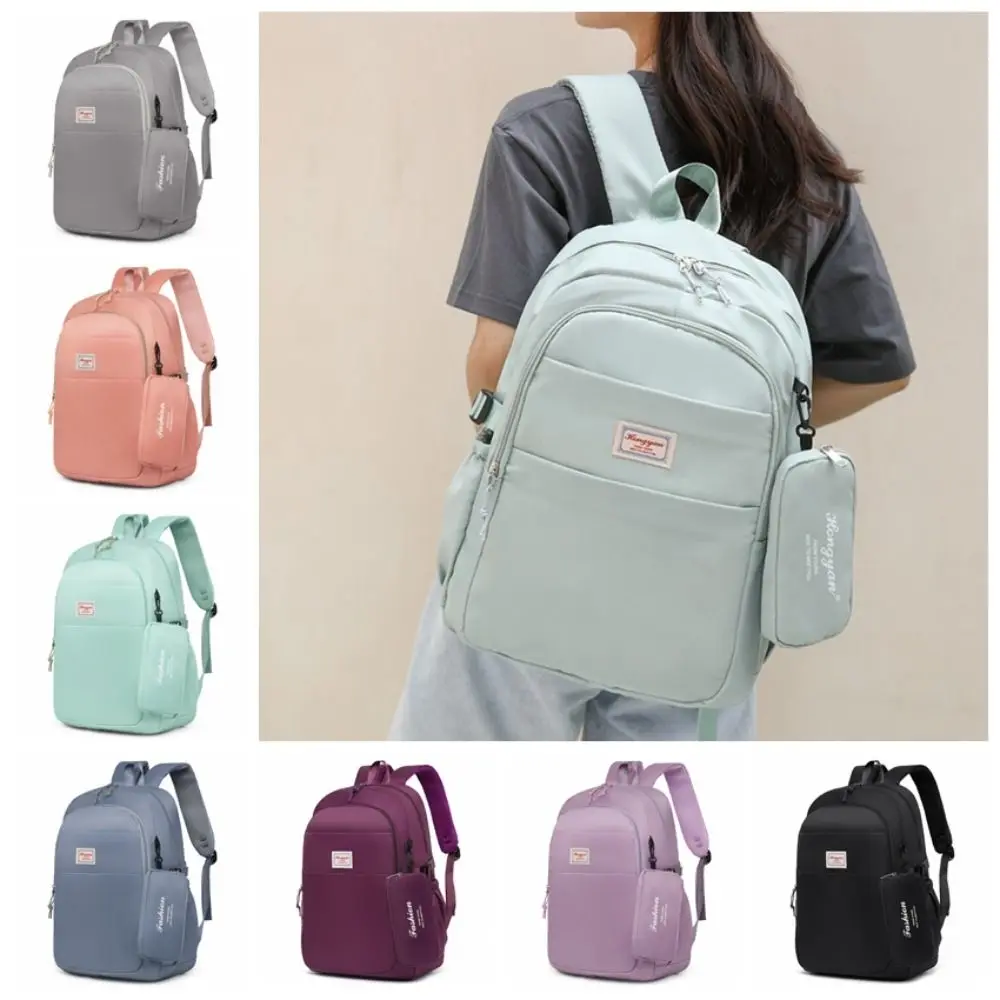 Oxford Cloth Laptop Backpack 2 In 1 Mini Storage Pouch Travel Daypack Waterproof Fixed Webbing Large Capacity School Bag Daily