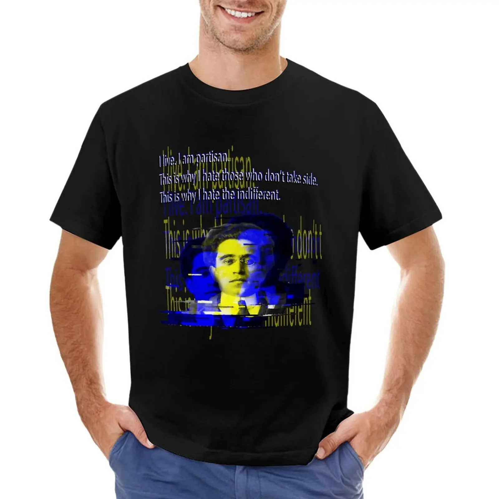 Gramsci: I hate the indifferent T-Shirt graphics hippie clothes men clothing