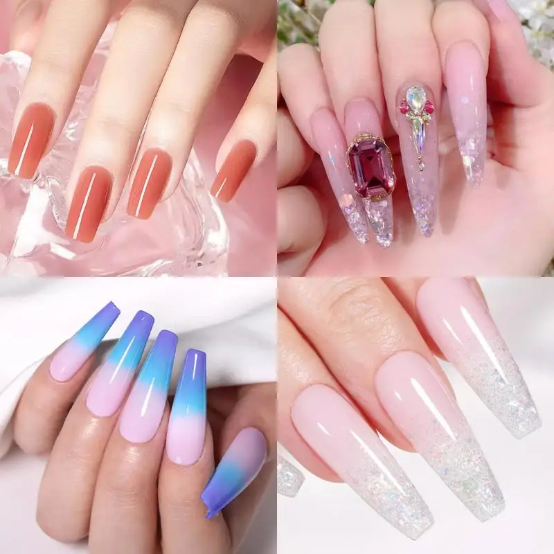 Fake Nails Extension Dual Form Coffin Nails Clear Ballerina Nail Tips Full Cover