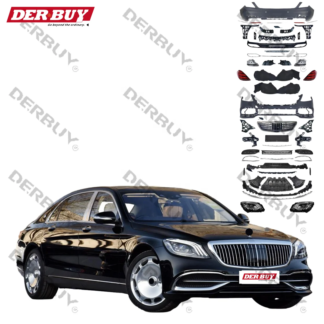 تعديل تلقائي لـ Merc Edes W222 إلى Maybach Facelift MBH Style لشبكة ACC W222 S CLASS S680 S560 طقم الجسم