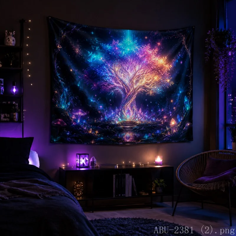 VIKAMA Abstract & Wave Neon Wall Tapestry, Non-Fading Lightweight, Decor for Party Backdrop Bedroom