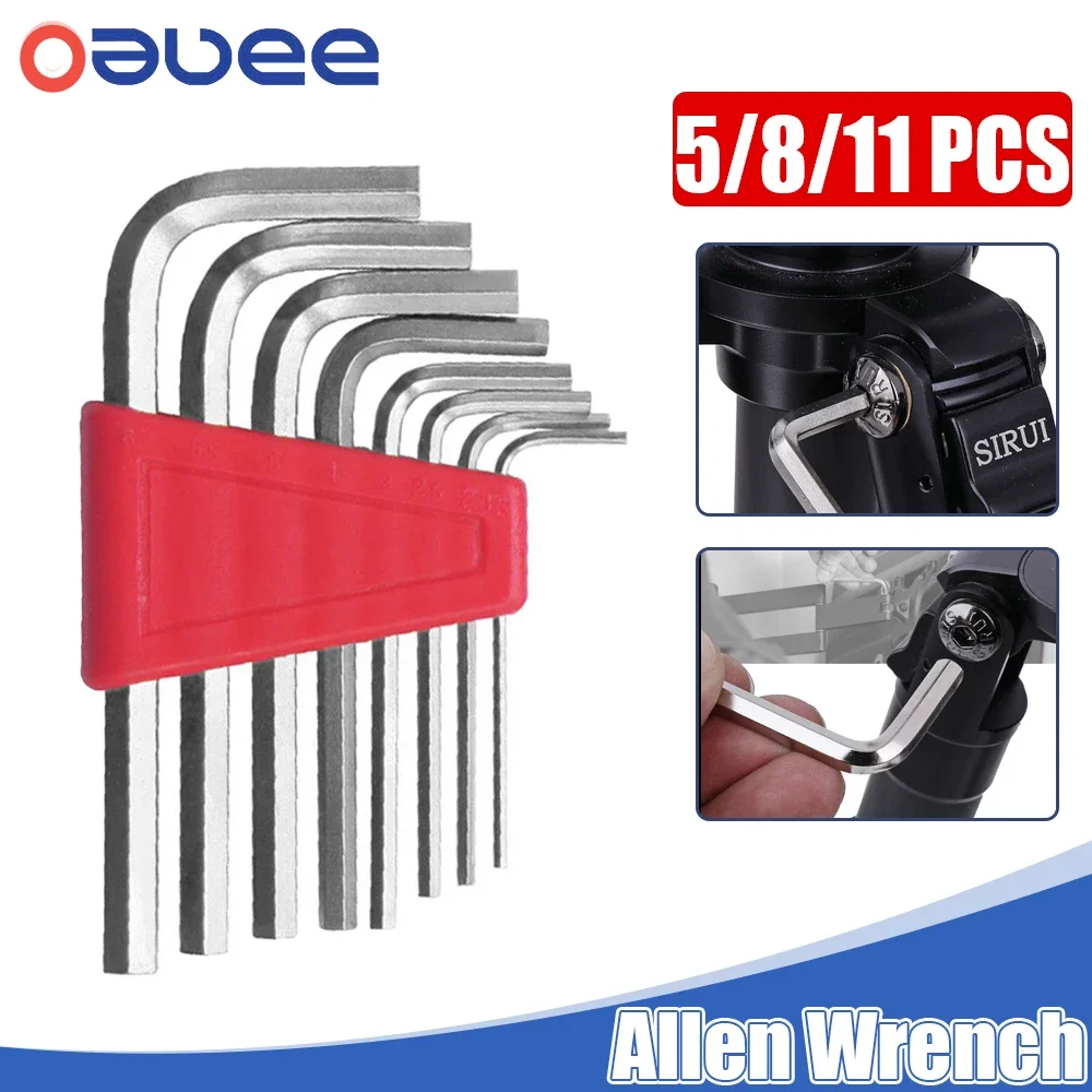 5/8/11 Pcs Allen Wrench Metric Inch L Wrench Double-End Screwdriver Allen Key Short Arm Tool Set Easy To Carry In The Pocket