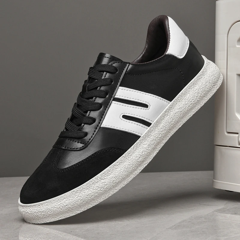 Spring 2025 Men's White Sneakers - Couple Style, Trendy & Versatile, Lightweight Breathable & Height-Increasing