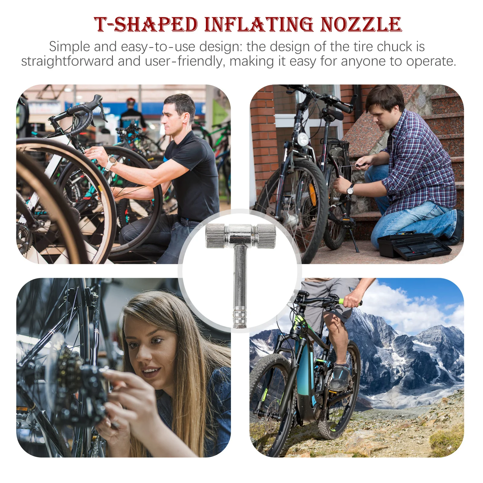 

Tire Inflator Chuck Double Heads Air Compressor Attachment Sturdy Design Easy Operation for Bikes Cars Air Compressor Tire Chuck