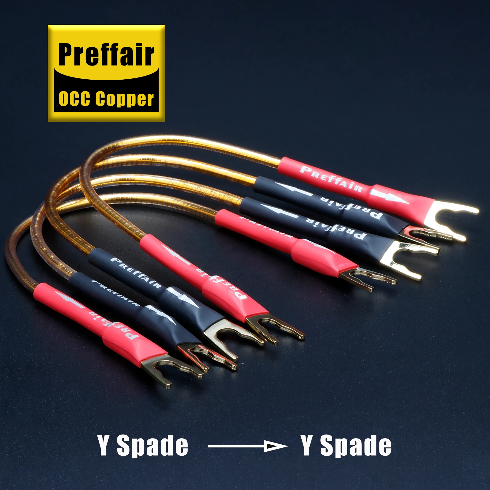 4PCS Preffair Silver-plated 7N OCC Jumper Audio Cable Bridge Links Speaker Cable 10-30cm with Banana/Y Spades Plugs