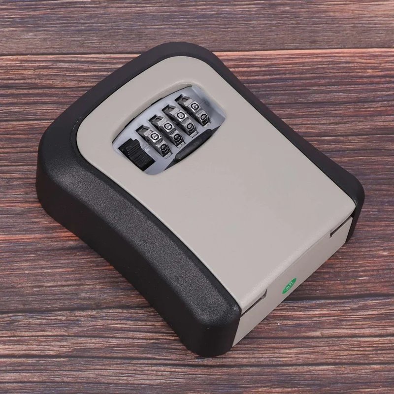 Promotion! 2X Key Lock Box Wall Mounted Aluminum Alloy Key Safe Box Weatherproof 4 Digit Combination Key Storage