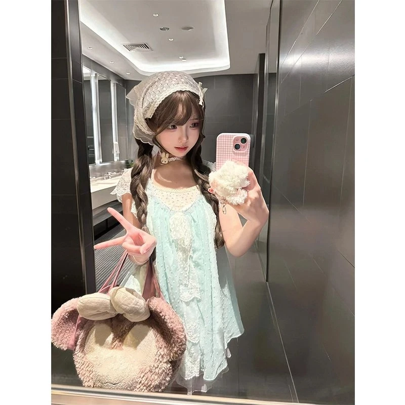 スイートレース2ピースセットTシャツゴスレディースドレスヴィンテージY2kスリムパンクミニスカート原宿90年代日本のセクシーサマーTシャツ