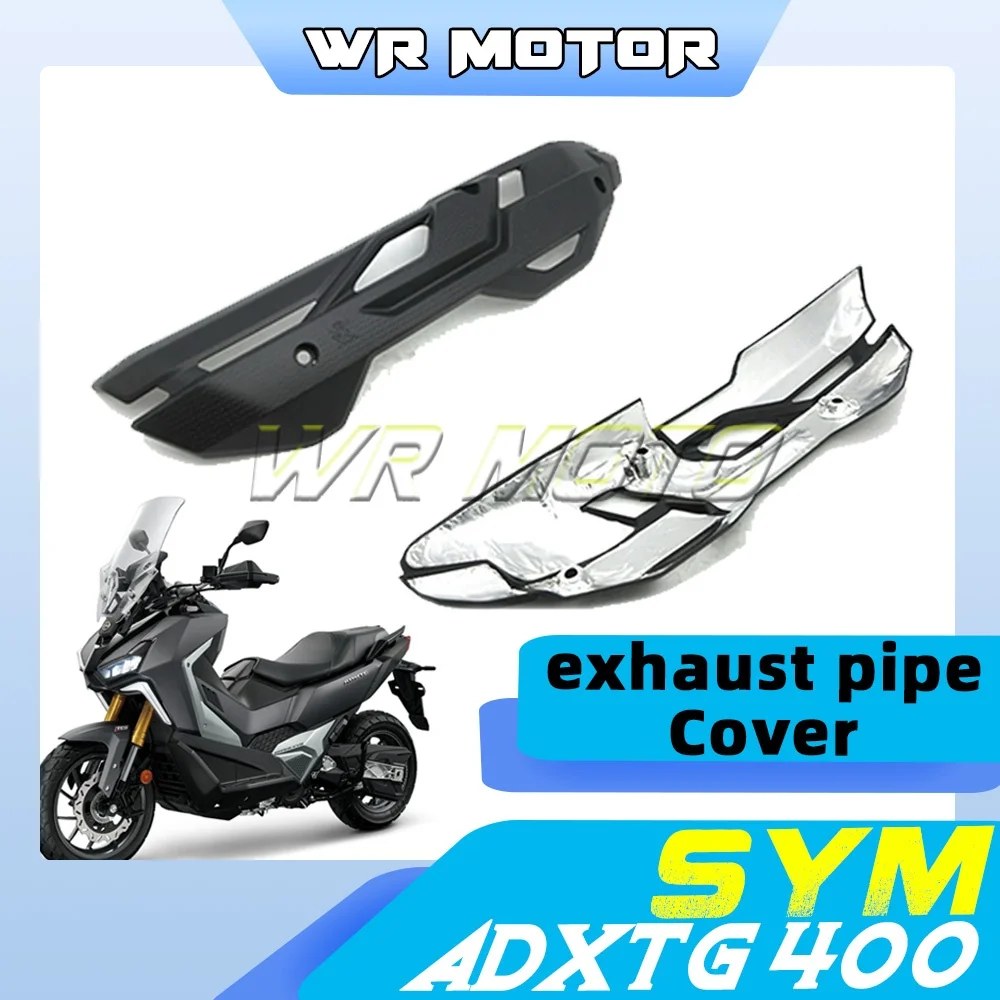 Motorcycle exhaust heat shield for SYM ADXTG 400 adventure scooter - heat insulation and anti-scalding cover