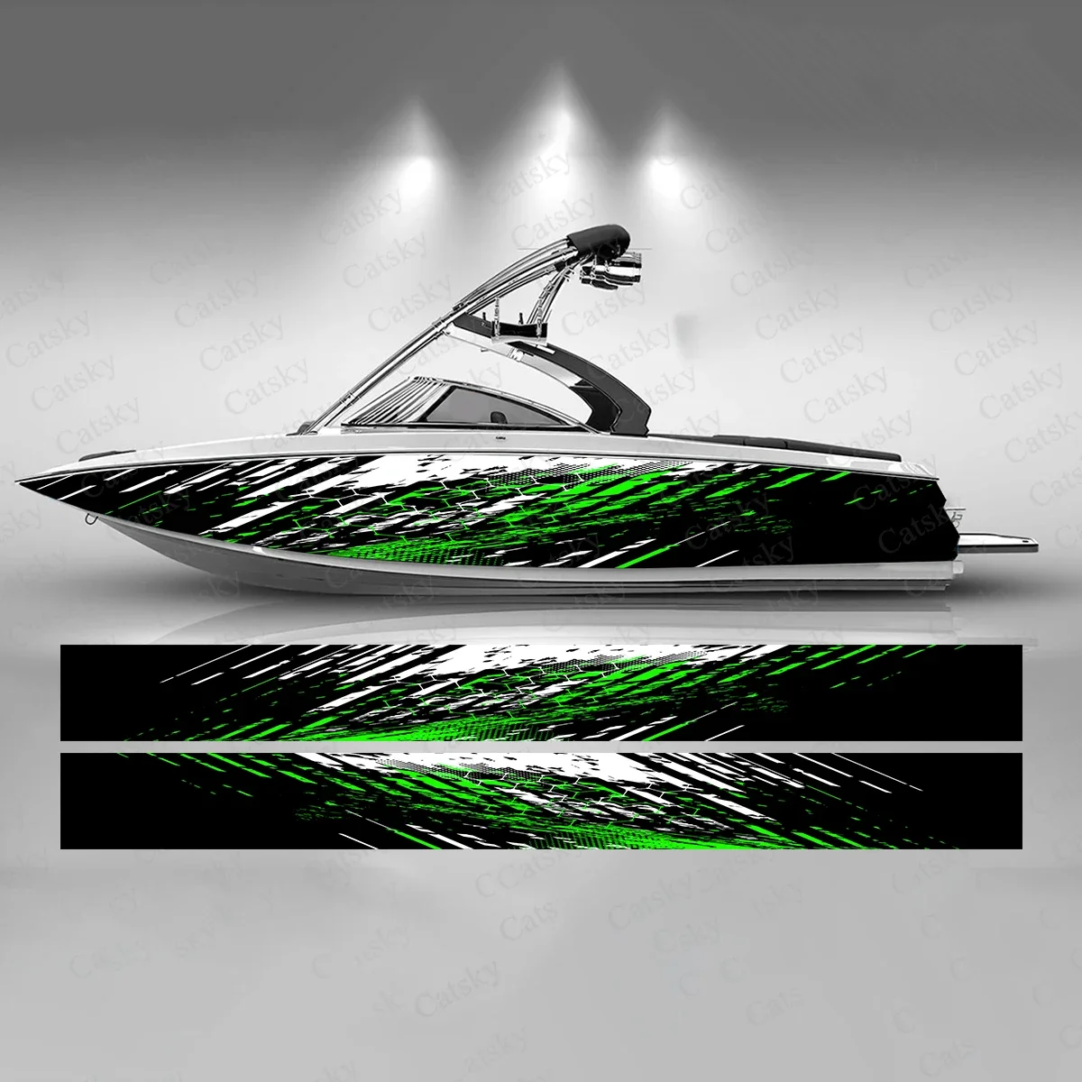 Random Splash Colorful Sharp Lines Gradient Boat Sticker Vinyl Ship Pontoon Deck Boat Fishing Decorative Pontoon Boats Decal