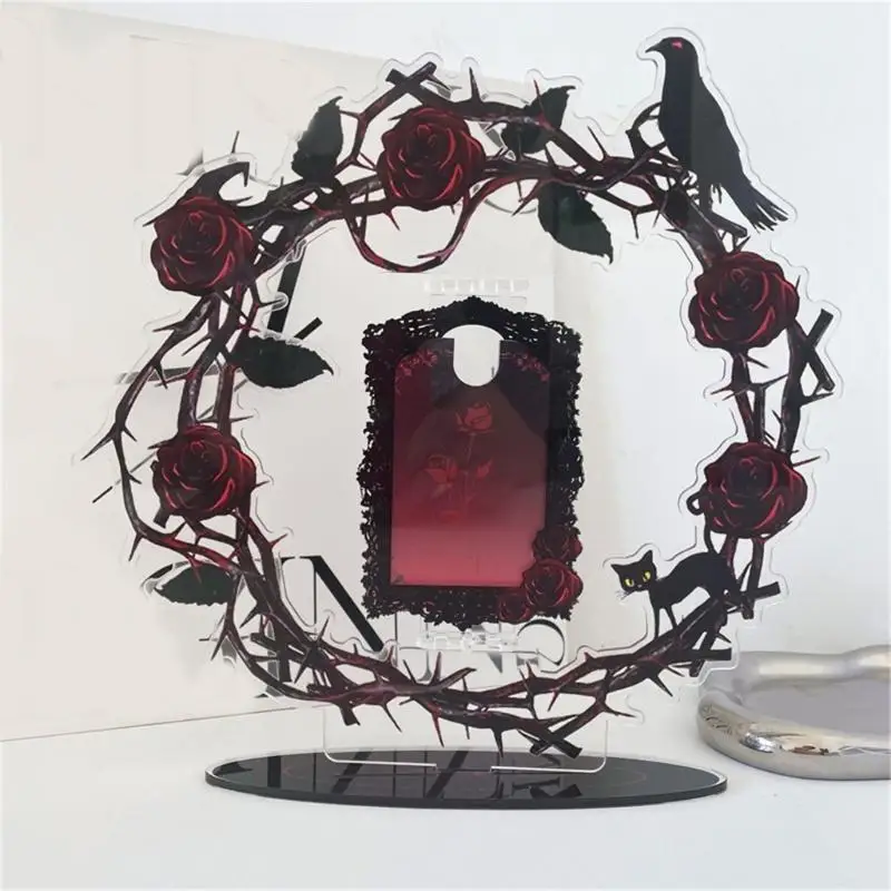 P9FE ROSE ROSE ROSITINT FAME FRAME STRIPTOP DISTRED حامل بطاقة أكريليك حامل أكريليك مناسب للاستخدام في المنزل أو المكتب