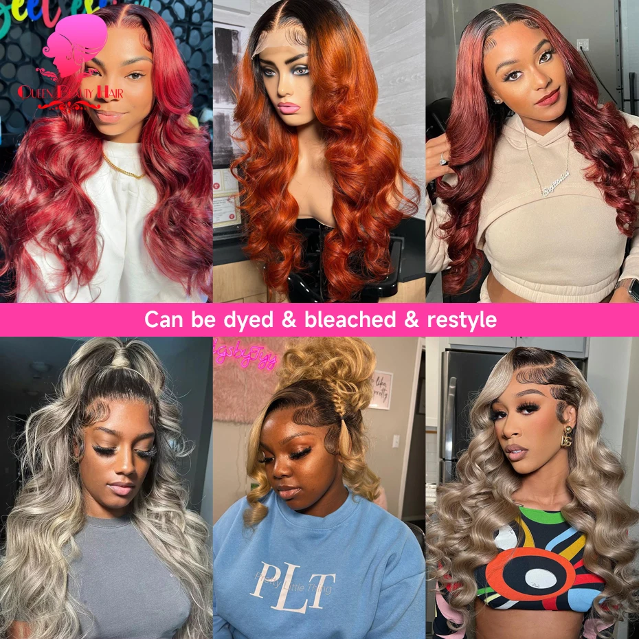 13x6 Full Lace Frontal Perücke aus Echthaar, 1B 613 Ombre Blonde Perücke mit dunklen Ansätzen, peruanische Body Wave Lace Front Echthaarperücken für Frauen – Detail 18