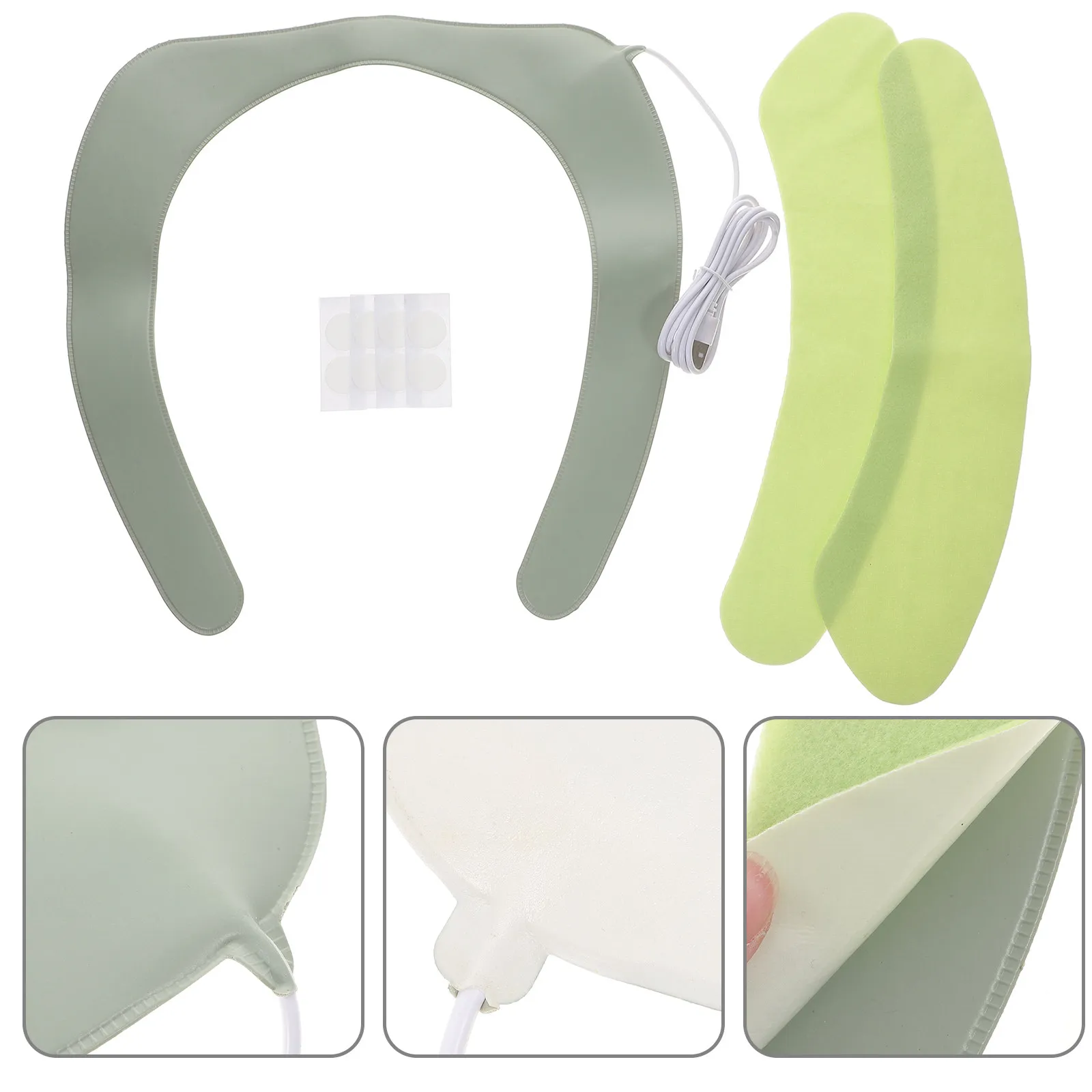 

Heated Toilet Seat Cushion Soft Warm Flannel PU Cover Intelligent Heating Pad Fits Standard Toilets Winter Bathroom Seat Warmer