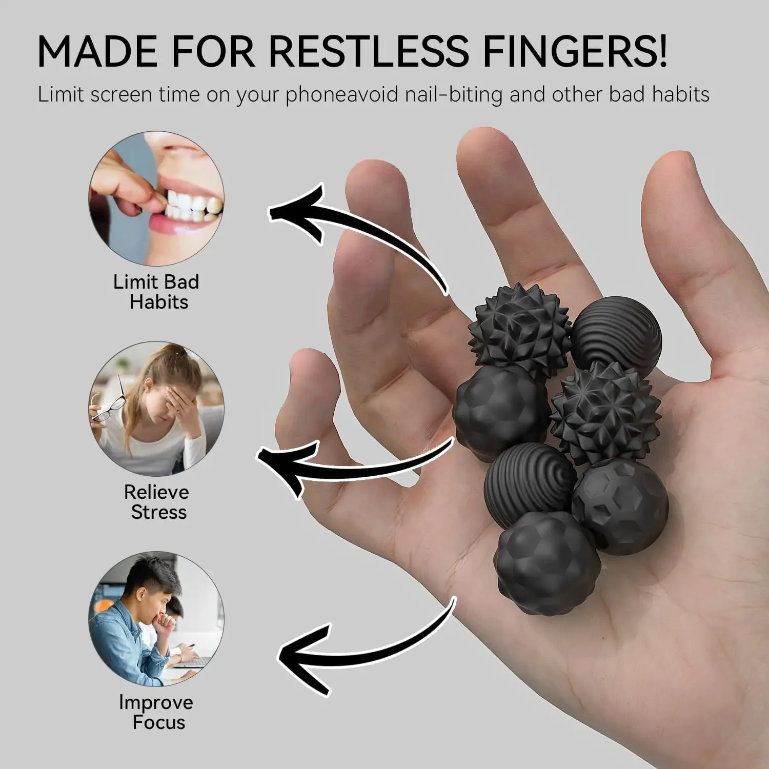 ซิลิโคน Magnetic Sensory Balls Fidget ของเล่นกังวลลูกบอลออทิสติก Calming Fidgeting ของเล่นเด็กผู้ใหญ่ความวิตกกังวลบรรเทาความเครียด Sensory ของเล่น