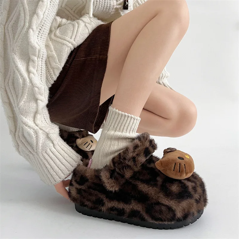 Kawaii مرحبا كيتي القوس تصميم خريف شتاء جديد وصول رقيق النعال مع باطن سميكة لتعزيز الارتفاع تنوعا الفتيات النعال #2