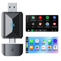 TOGUARD 2 in 1 Wireless CarPlay Adapter&Android Auto Wireless Adapter, 5Ghz WiFi Type-C/USB Plug & Play Carplay Wireless Adapter