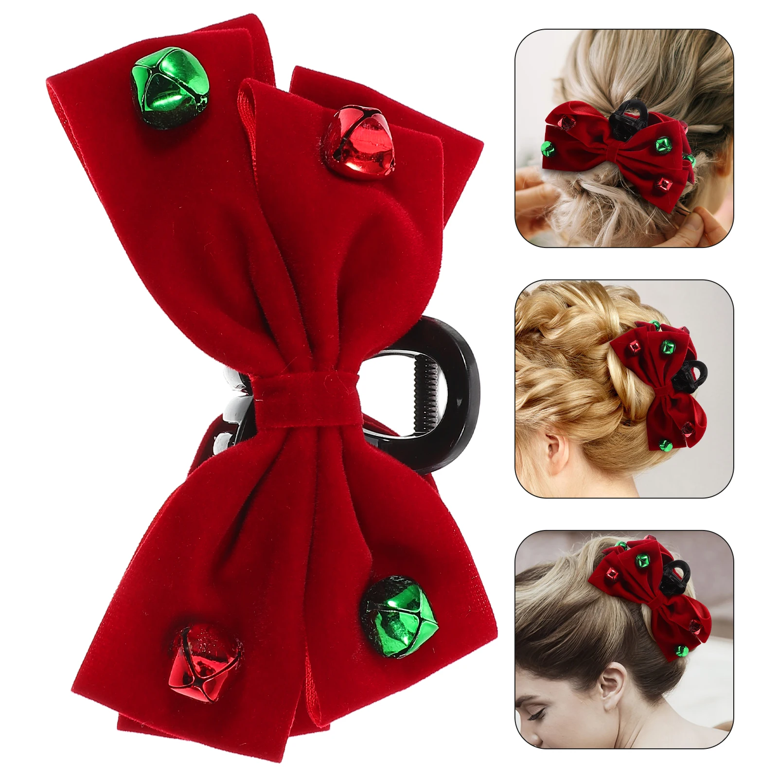 

Bowknot Clip Women Comfortable Barrette Secure Hold Ornament Long Style Bowknot Clip Female Accessory Bell Themed Accessories
