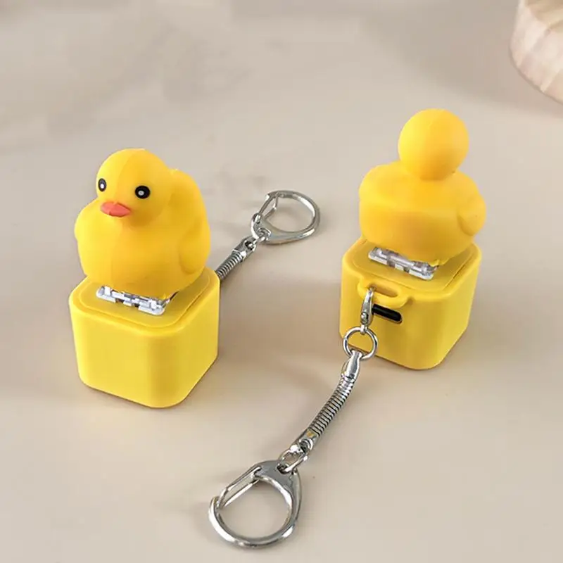 Keyboard Fidget Keychain Pendant Cute Keychain Decoration Duck Shape Backpack Charm With Light And Sound Stress Relief Toy gifts