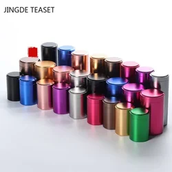 Mini Metal Tea Caddy sealed storage tank Portable travel Tea Boxes tea tin containers coffee canister Kitchen Spice Candy jar