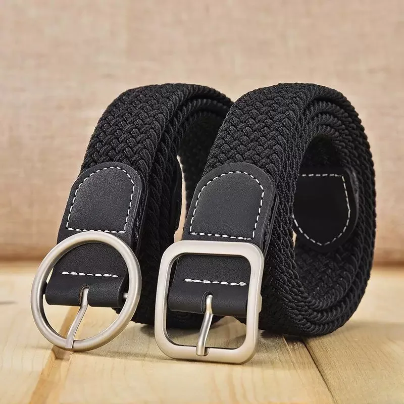 Casual Leather Belt for Teenage Boys Big Kids Canvas Pants Belt Trendy Versatile Young People's Fashion Accessory Spring Summ... view 4