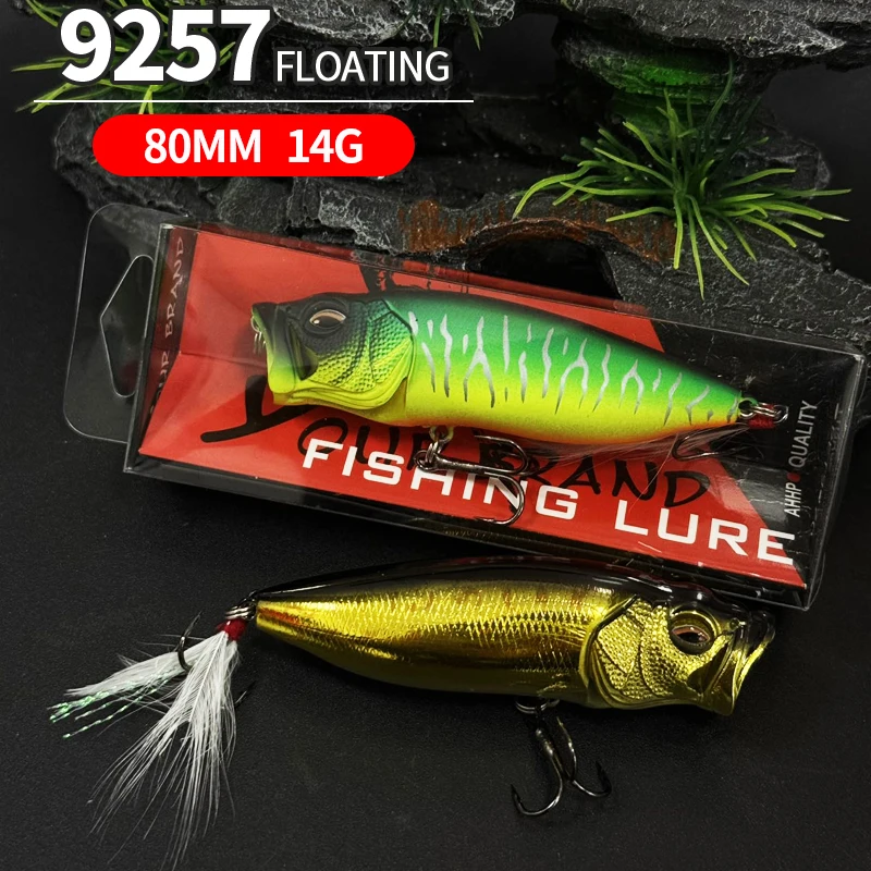 Isca Artificial Flutuante Popper 14g 80mm para Pesca de Truta e Robalo - Equipamento de Pesca