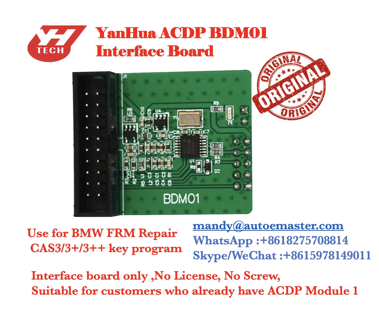 BDM01 Adapter for BMW CAS EEPROM Decryption Key Program also for repair FRM Module