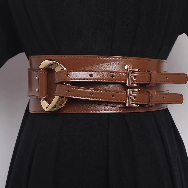 2024  Fashion irregular cowhide waist cover women's costume belt accessories