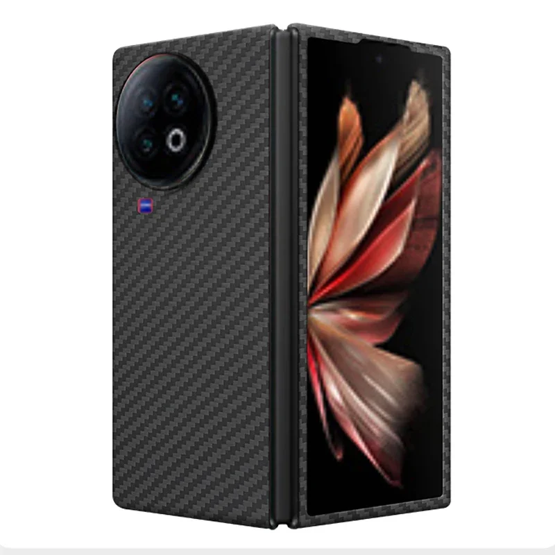 Real Carbon Vivo X Fold 3 Pro XFold 5 Case Ultra Thin Aramid Fiber Protective Cover Phone Case For VIVO X Fold5