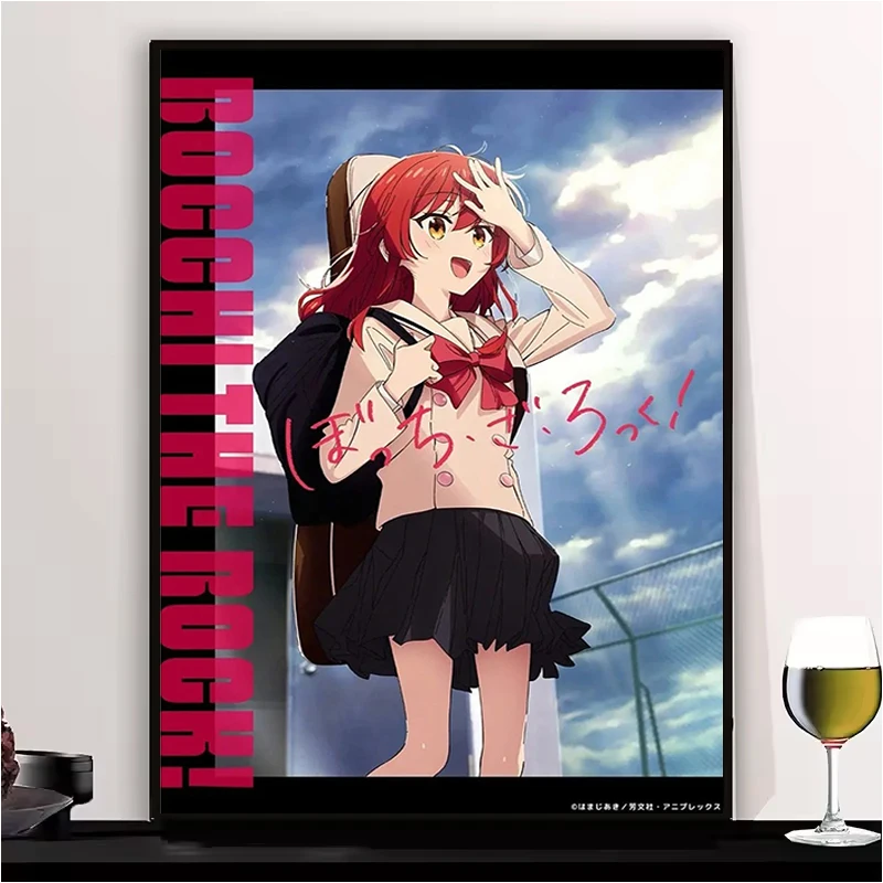 

Pop Anime Bocchi The Rock Poster Aesthetic All Character Music Guitar Jazz Manga Cover Canvas Print Wall Art Kawaii Room Decor