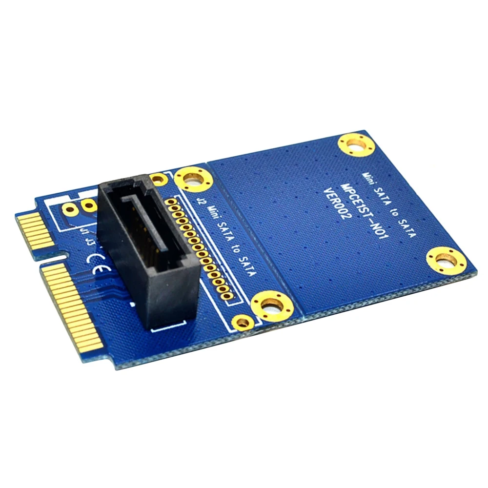 MSATA to SATA Adapter Card Mini SATA to 7Pin SATA Mini PCIe Expansion SATA Vertical Adapter Card Support Full Height