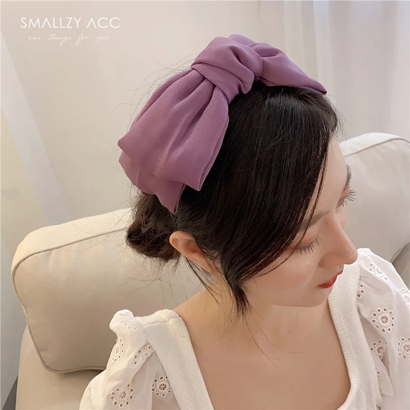 Korean Simple Temperamental Girl Gentle Hair Accessories Vintage Purple Bow Ribbon Grip Factory Wholesale