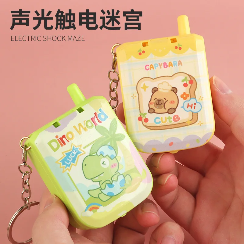 Criativo toque elétrico labirinto console de jogo do telefone móvel chaveiro labirinto eletrônico pingente brinquedo pingente