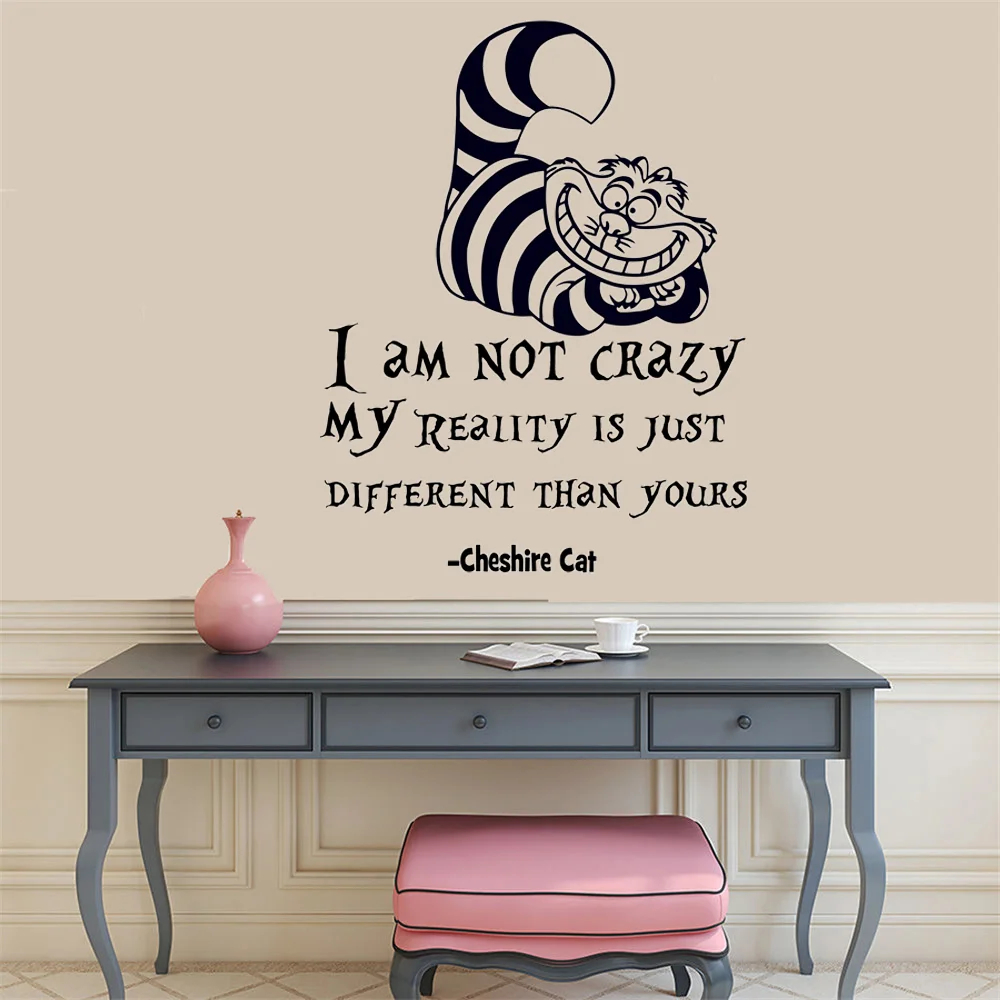 Alice In Wonderland Wall Sticker Cat Quotes \