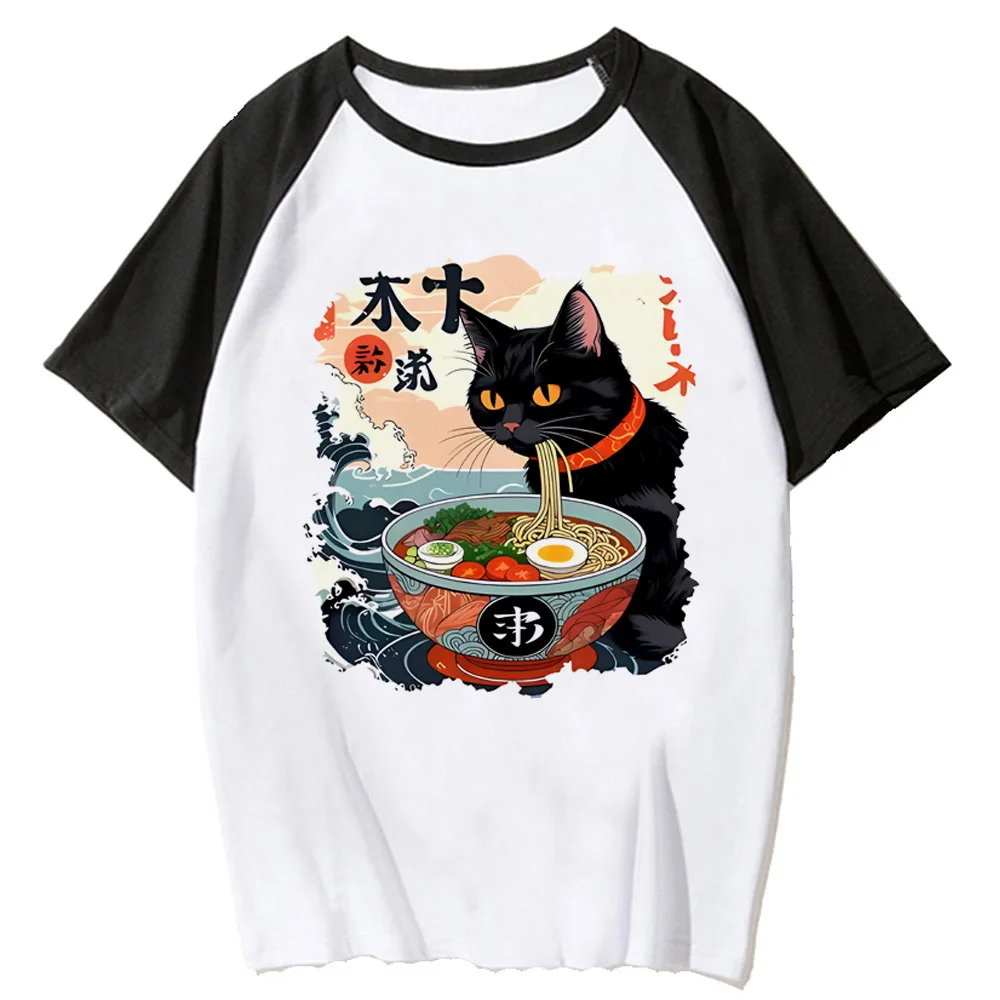Noodle Ramen Cat girl anime streetwear kawaii graphic Grunge Digital t-shirt aesthetic Pastel 2000s Graphic Pop Culture hip hop