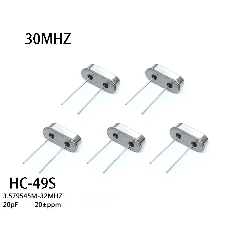 10pcs/LOT 30M Quartz Resonator Passive Crystal Oscillator HC-49S 30 MHz 49S 30MHz